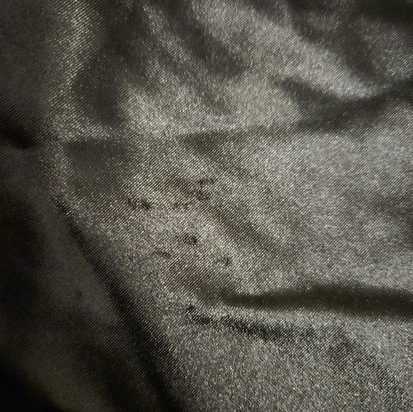 EXPRESS Satin Padded shoulder ruched top - Picture 11 of 14